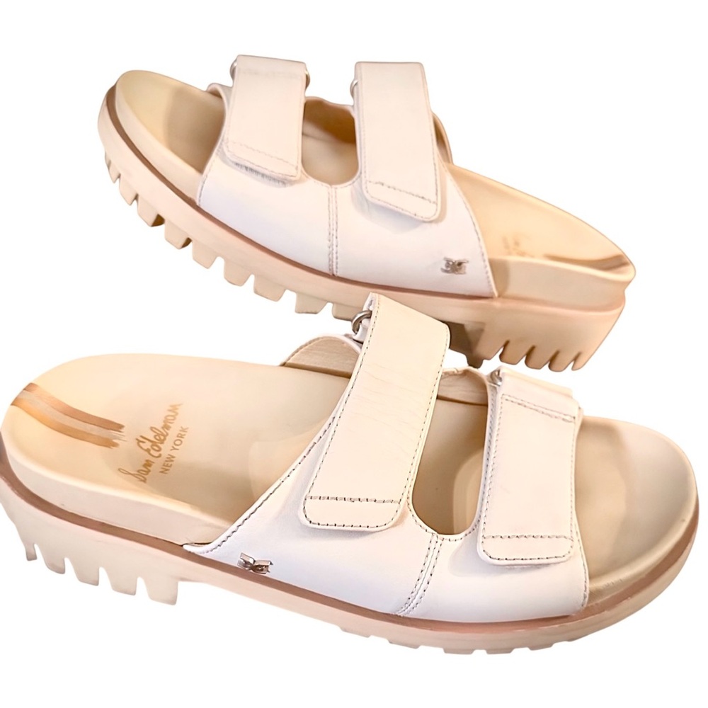 Sam Edelman Leather Slides Eliana White Adjustable Lug Sole Women’s Size 8.5 US - Picture 2 of 10